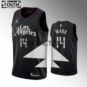 Dres Los Angeles Clippers Terance Mann 14 Jordan 2022-23 Statement Edition Crno Swingman - Dječji